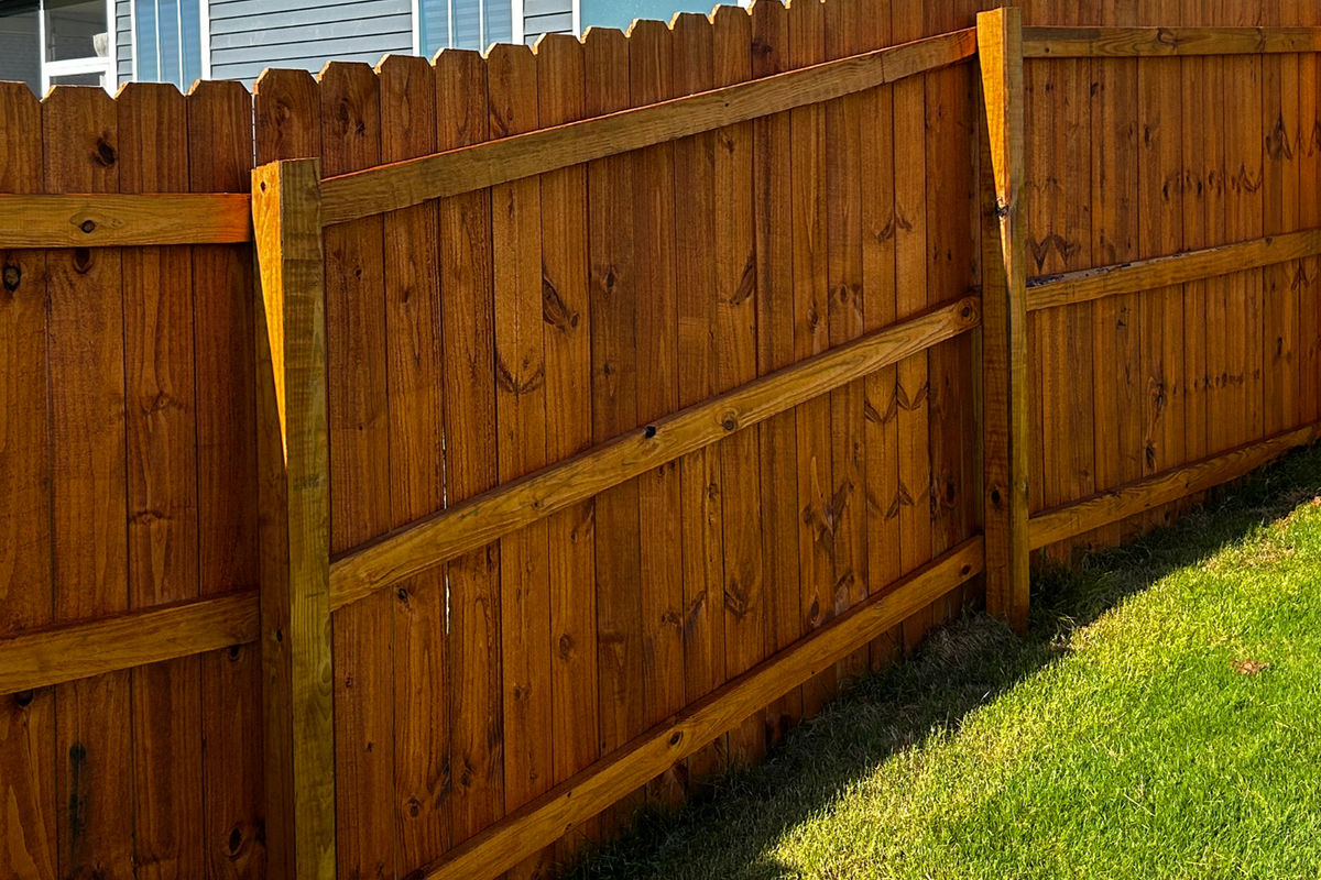 Stained fence in Spartanburg, SC