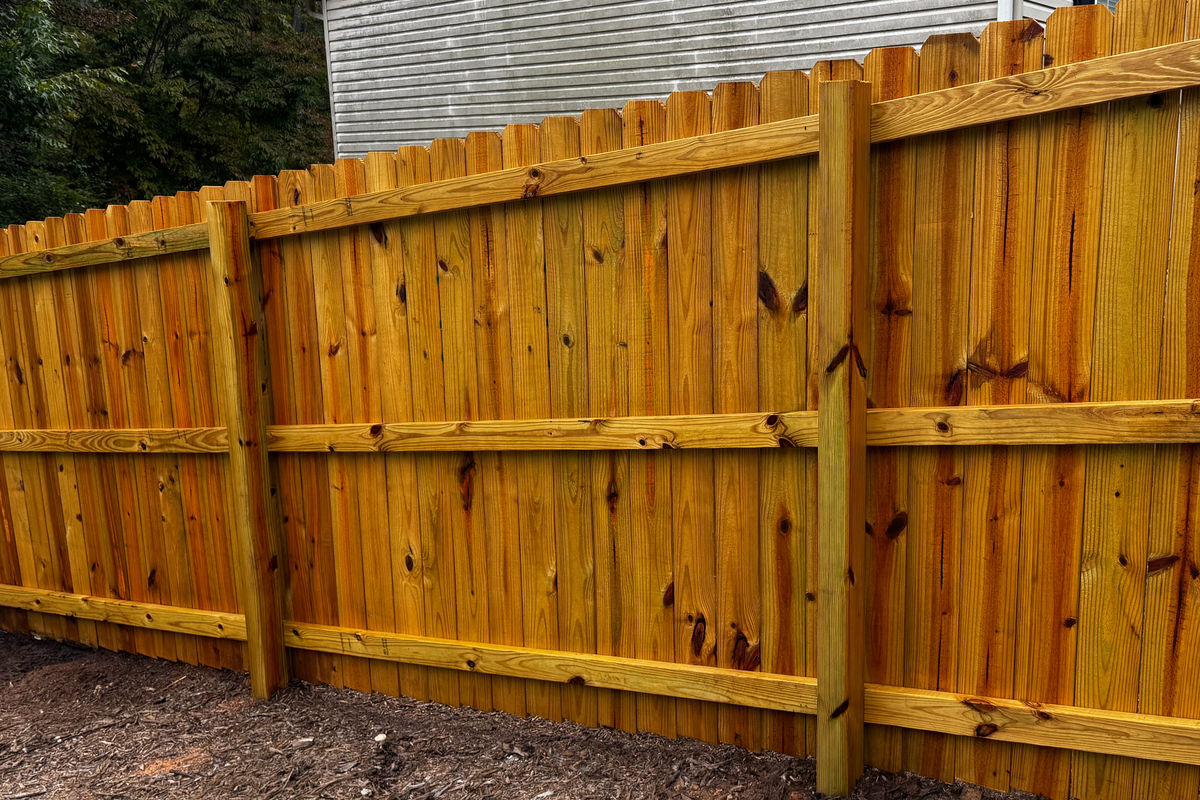 Stained fence in Spartanburg, SC