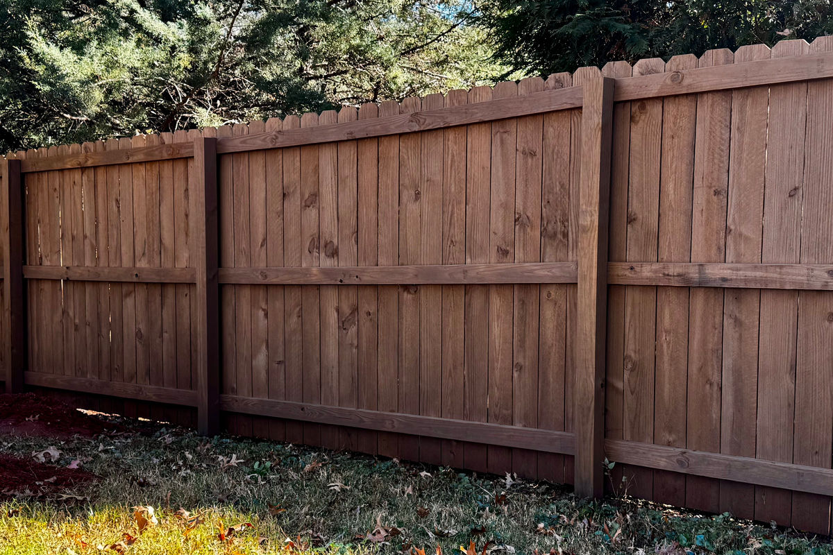 Stained fence in Spartanburg, SC